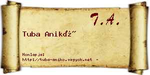 Tuba Anikó névjegykártya